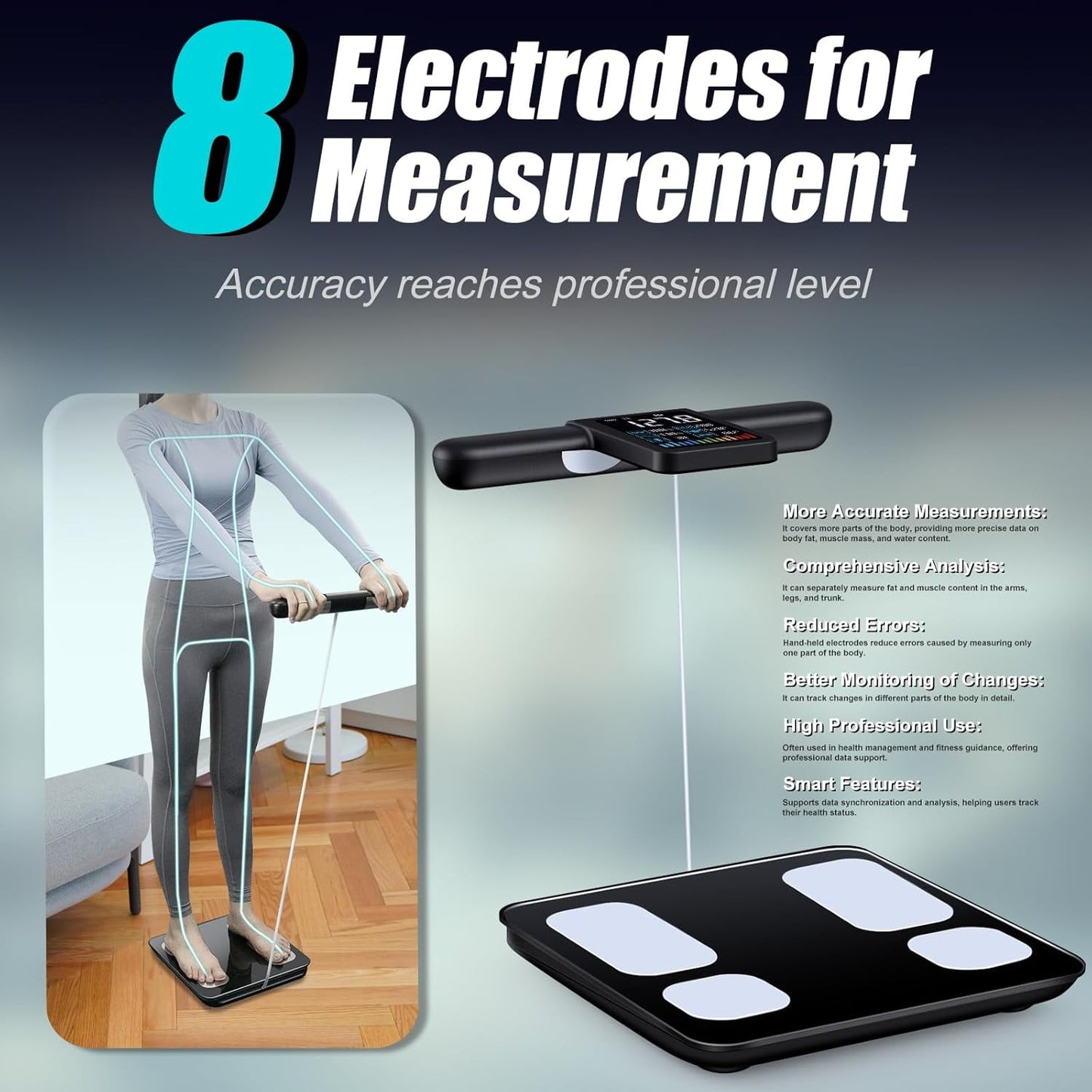 NEXPURE Body Fat Scale, 8 Electrodes Smart Scale