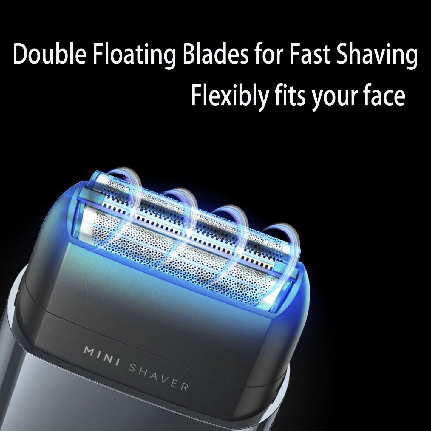 NEXPURE Foil Shaver for Men, Dual Blade Electric Razor for Face and Beard, Waterproof IPX7, LED Display, Travel Lock, Blue