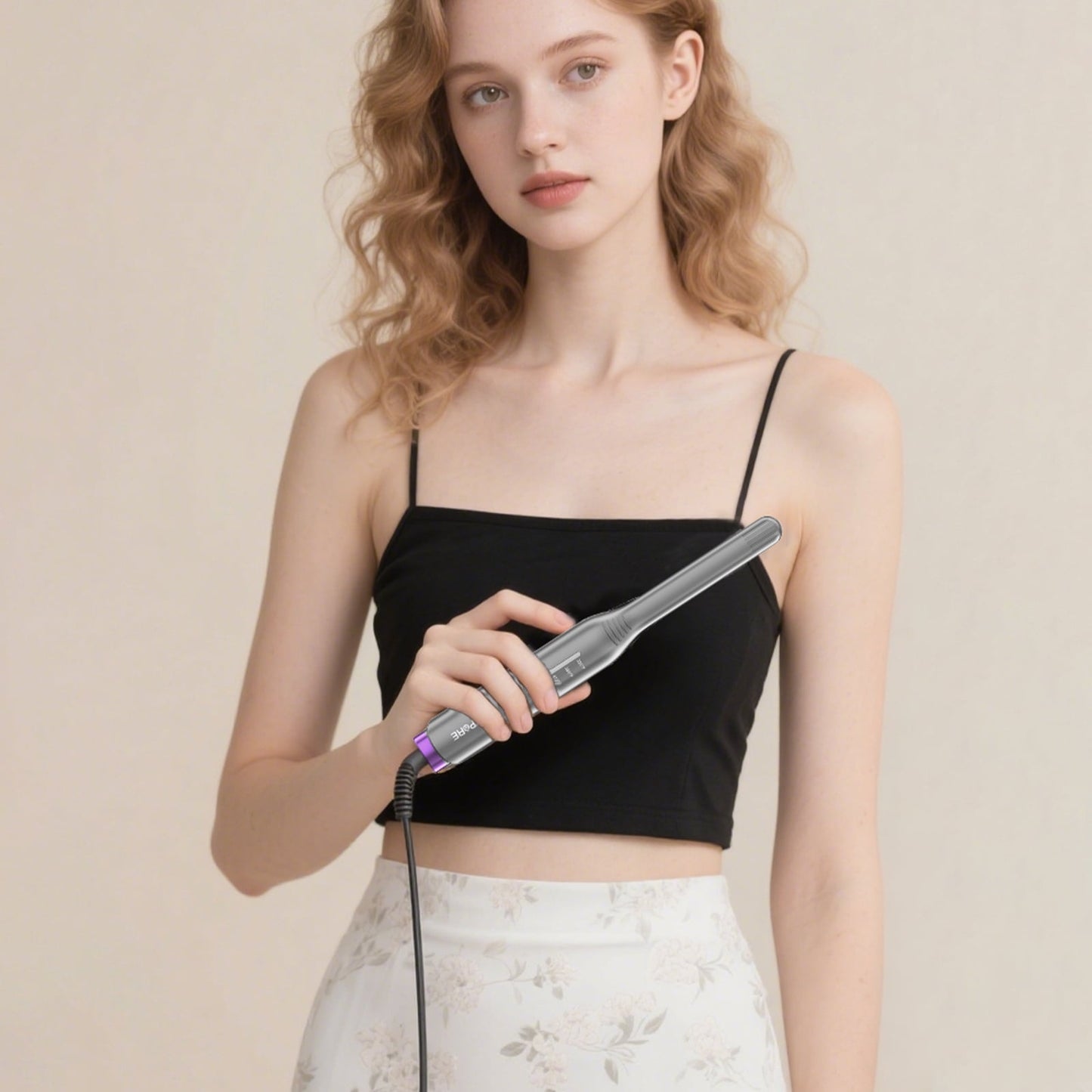 NEXPURE Mini Pencil Flat Iron with Ceramic Tourmaline, 2 in 1Hair Straightener for Pixie Cuts/Bang/Men's Hair - Travel Curling Iron, Purple