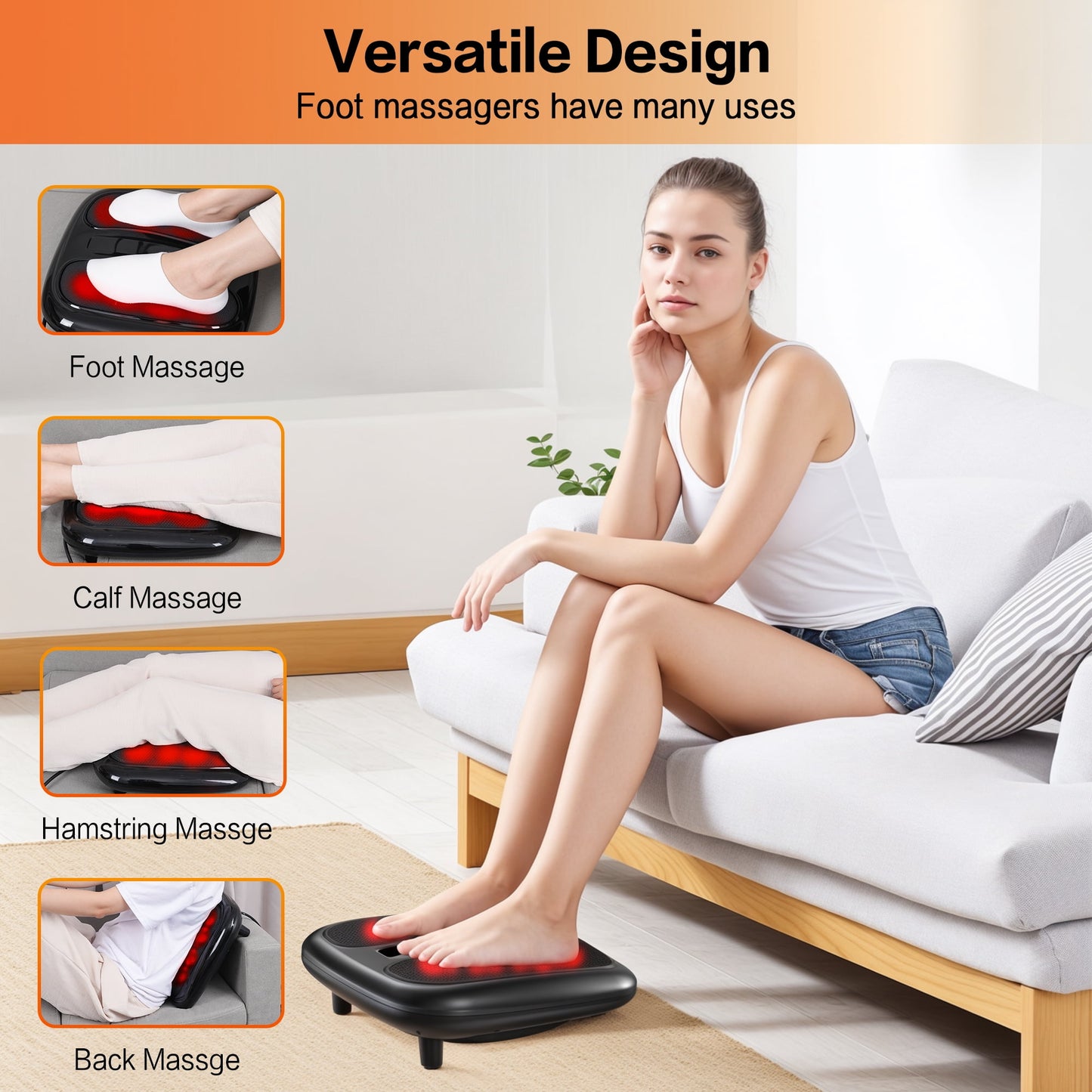 NEXPURE Foot Massager with Heat, 3 Modes, Wireless Control Shiatsu Foot Massager with Heating