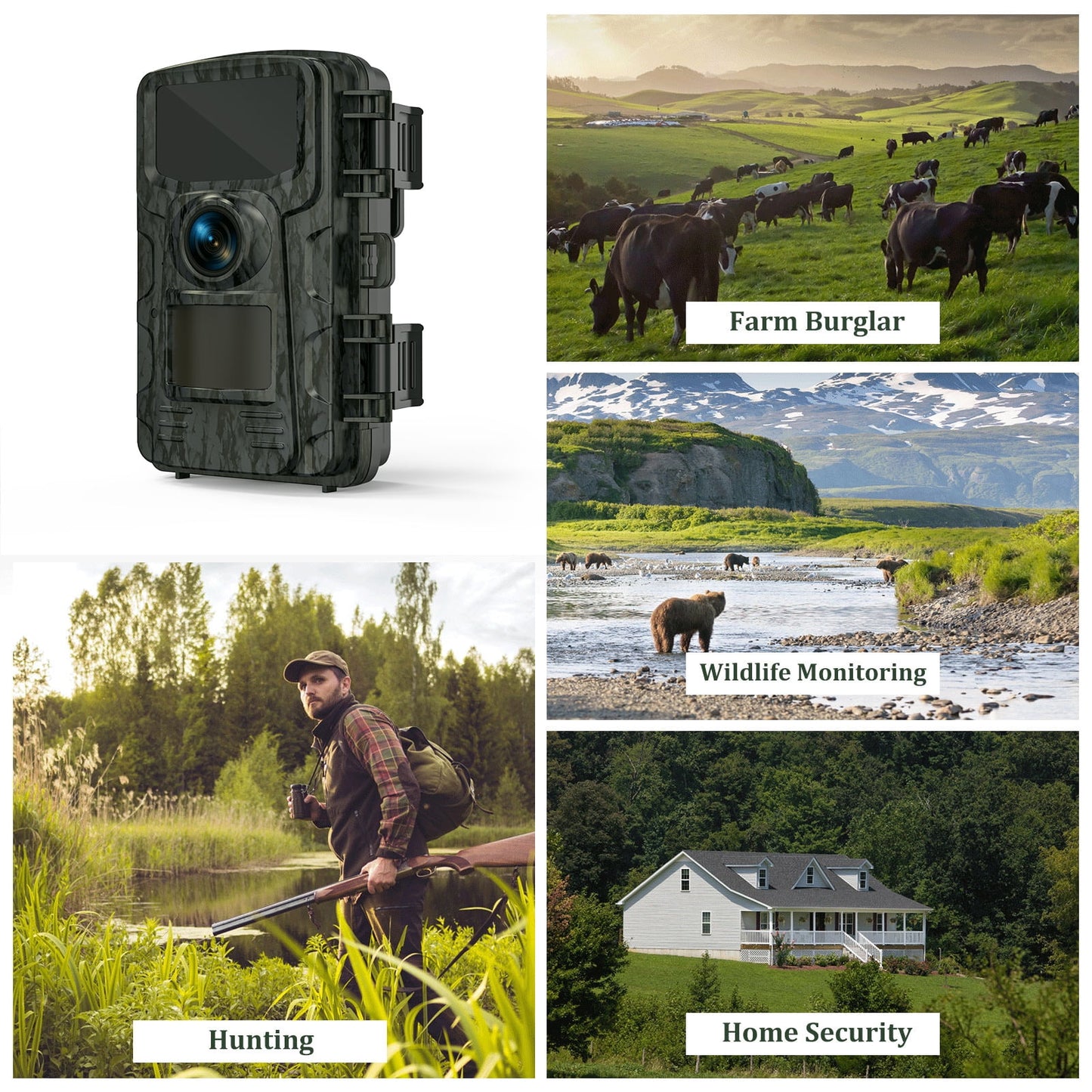 SUNOYAR 24MP Trail Camera, 1080P HD Game Camera with Night Vision, 0.3s Trigger Speed, 130°Wide-Angle, IP65 Waterproof, Hunting Camera for Wildlife Monitoring