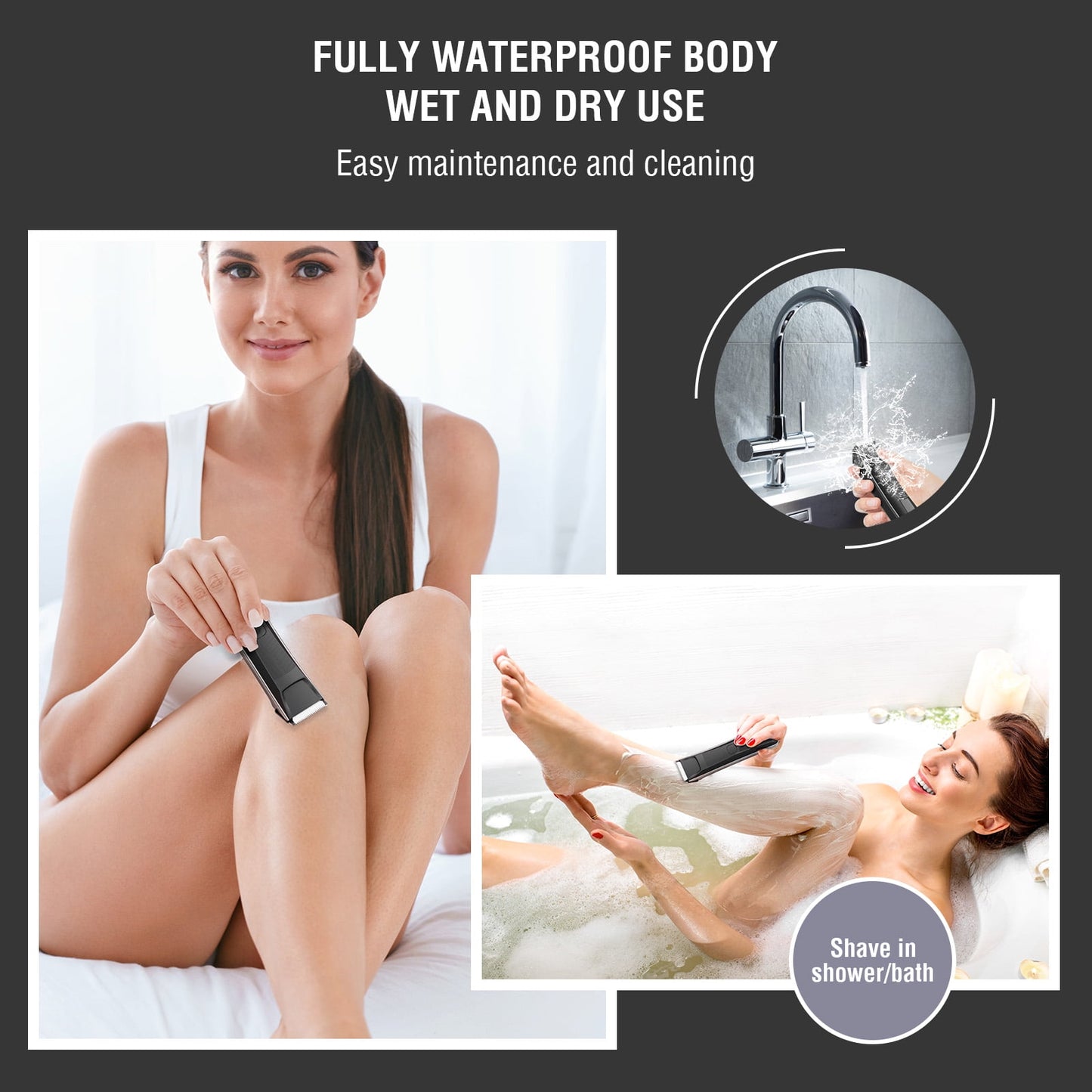 NEXPURE Bikini Trimmer,Pubic Hair Trimmer& Groin Ball Shaver for Women and Men, IPX5 Waterproof, USB Recharge Dock