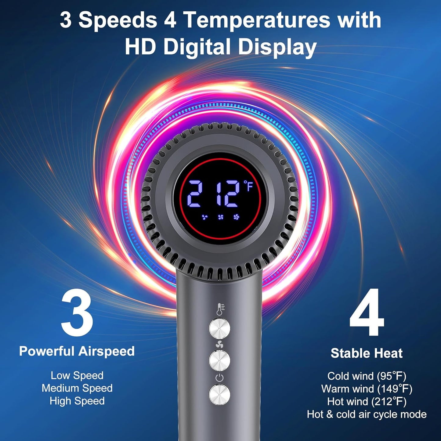 NEXPURE Hair Dryer, 110000RPM High-Speed Blow Dryer, 1600W Low Noise Brushless Motor