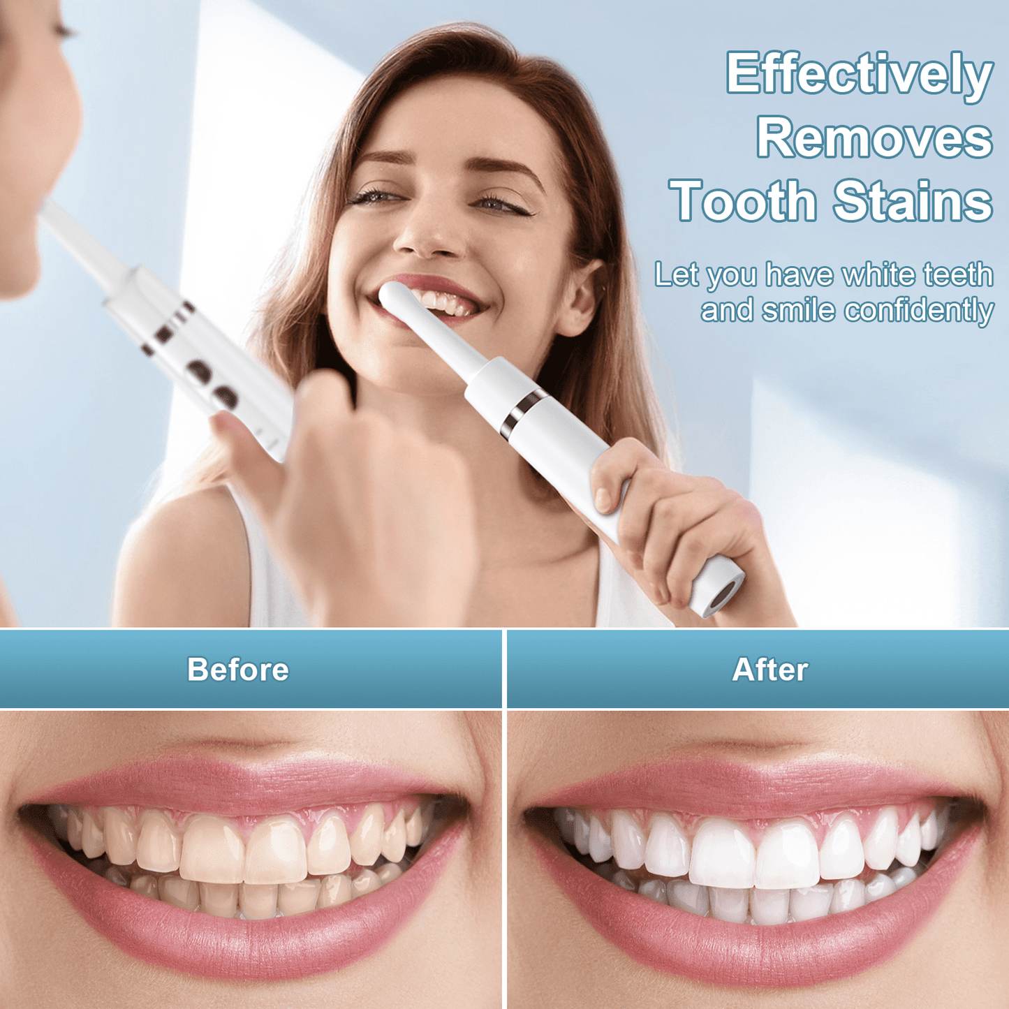 NEXPURE Tooth Polisher, Rechargeable Tooth Whitening Kit for Teeth Cleaning and Whitening, 5 Speeds, 5 Brush Heads,Gift for Women Men