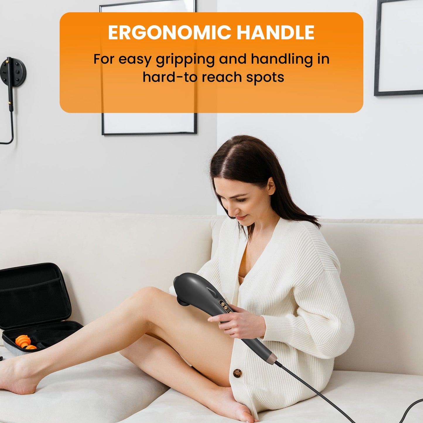 NEXPURE Rechargeable Handheld Massager, Shiatsu Corded Deep Tissue Massager for Neck, Back, Shoulders, Legs, Relieve Fatigue