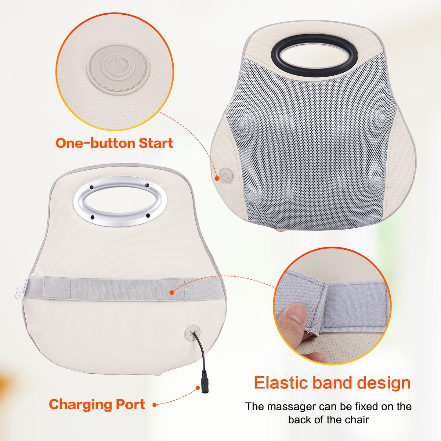 NEXPURE Back Massager with Heat, 3D Kneading Massage Pillow, Shiatsu Back Massage Pillow for Women Mother's Day Father's Day