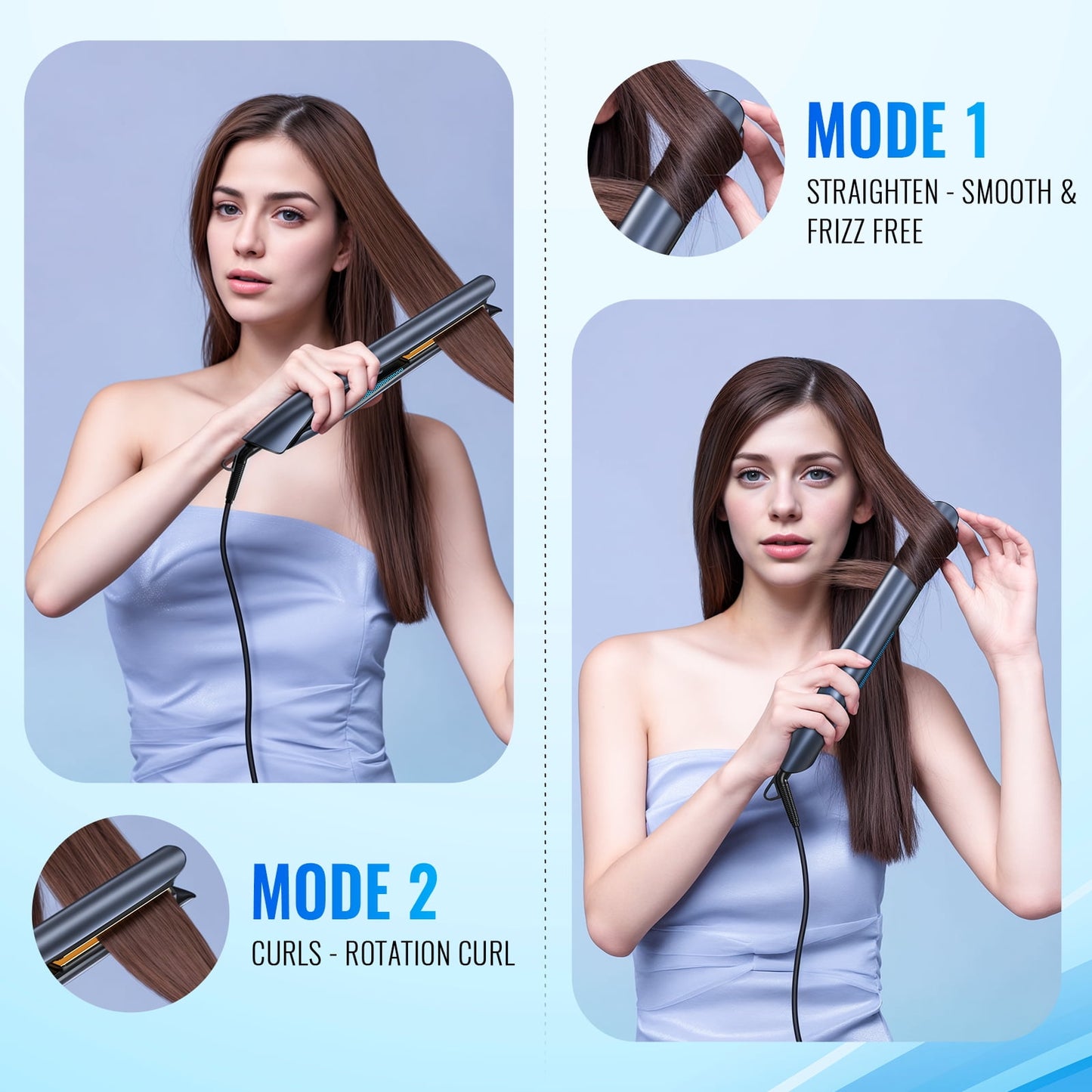 NEXPURE 1 inch Hair Straightener Flat Iron, Ionic Dual Voltage Straightener, Pro Salon Styling Tool