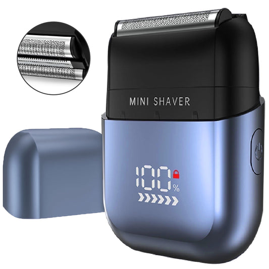 NEXPURE Foil Shaver for Men, Dual Blade Electric Razor for Face and Beard, Waterproof IPX7, LED Display, Travel Lock, Blue