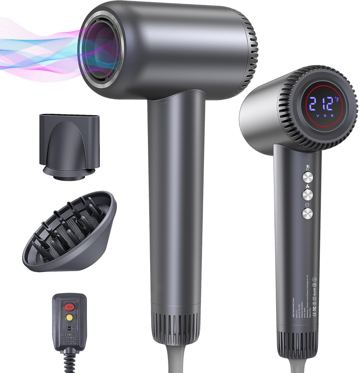 NEXPURE Hair Dryer, 110000RPM High-Speed Blow Dryer, 1600W Low Noise Brushless Motor
