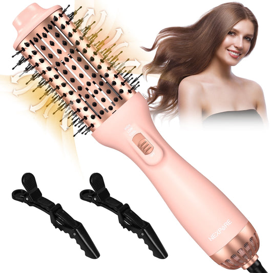 NEXPURE 4-in-1 Hair Dryer Brush for Thick Hair – Ionic Ceramic Titanium Hot Air Volumizer & Anti-Frizz Styler