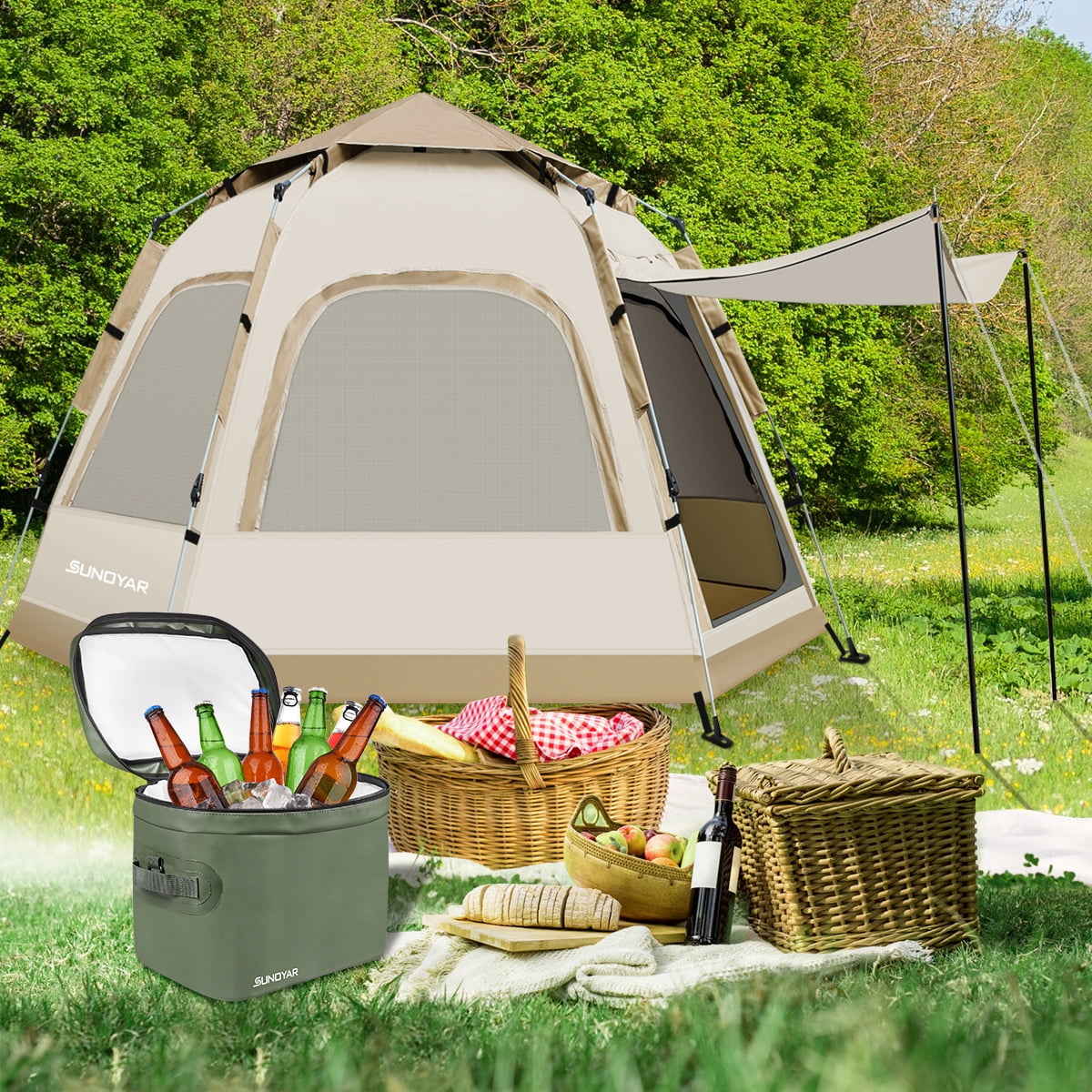 SUNOYAR 6-8 Person Tent for Camping, Camping Tent with Carry Bag, Instant Tent for Outdoor/Hiking/Traveling