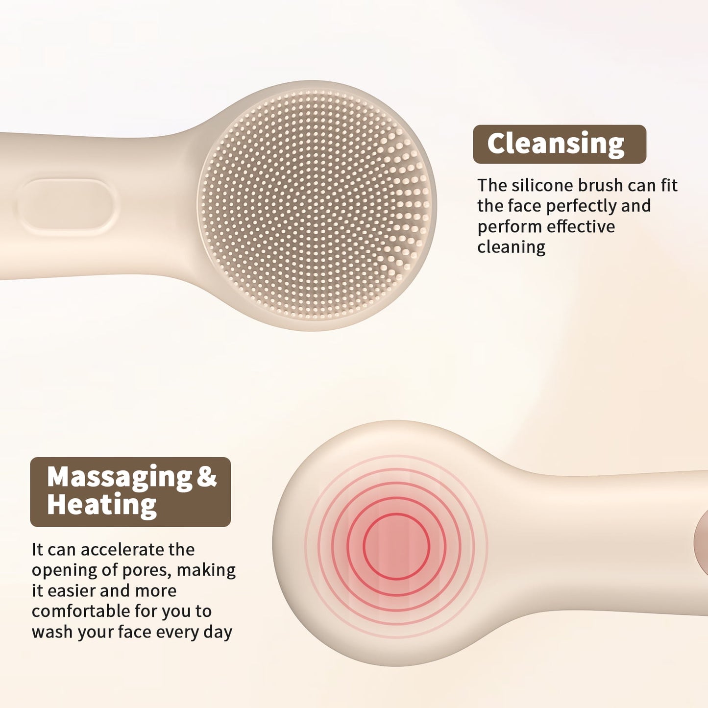 NEXPURE Facial Cleansing Brush,IPX7 Waterproof Sonic Face Brush for All Skin Types,Electric Silicone Face Scrubber for Deep Cleansing and Exfoliation