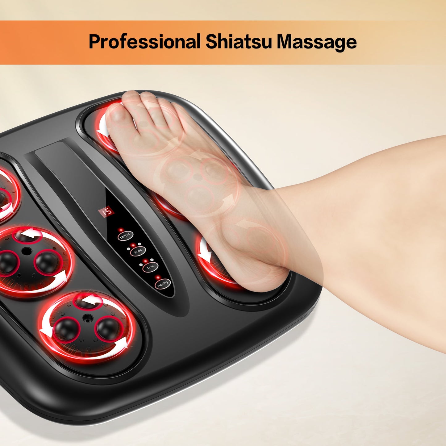 NEXPURE Foot Massager with Heat, 3 Modes, Wireless Control Shiatsu Foot Massager with Heating