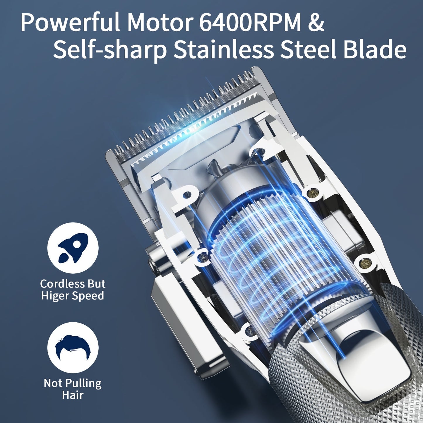 NEXPURE Hair Clippers for Men Professional - Cordless Barber Clippers for Hair Cutting & Grooming Rechargeable Beard Trimmer