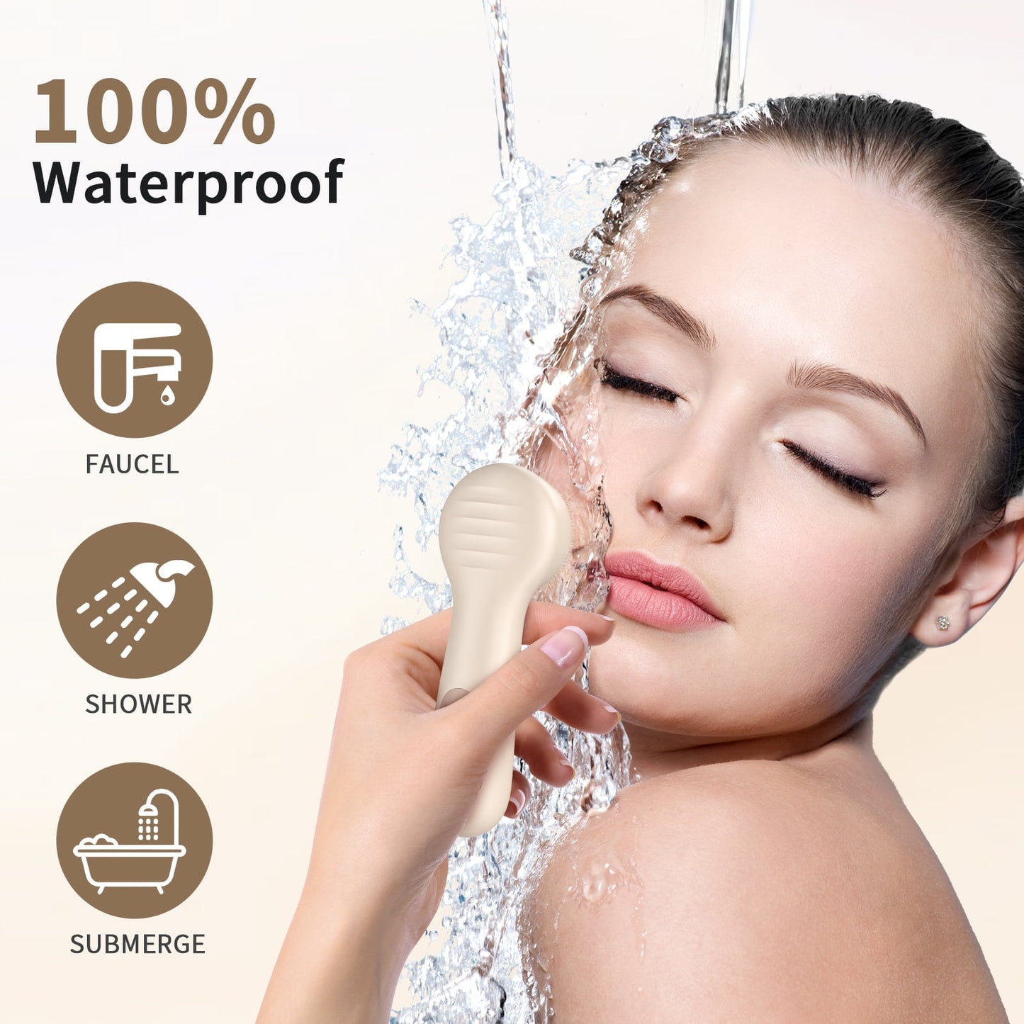 NEXPURE Facial Cleansing Brush,IPX7 Waterproof Sonic Face Brush for All Skin Types,Electric Silicone Face Scrubber for Deep Cleansing and Exfoliation