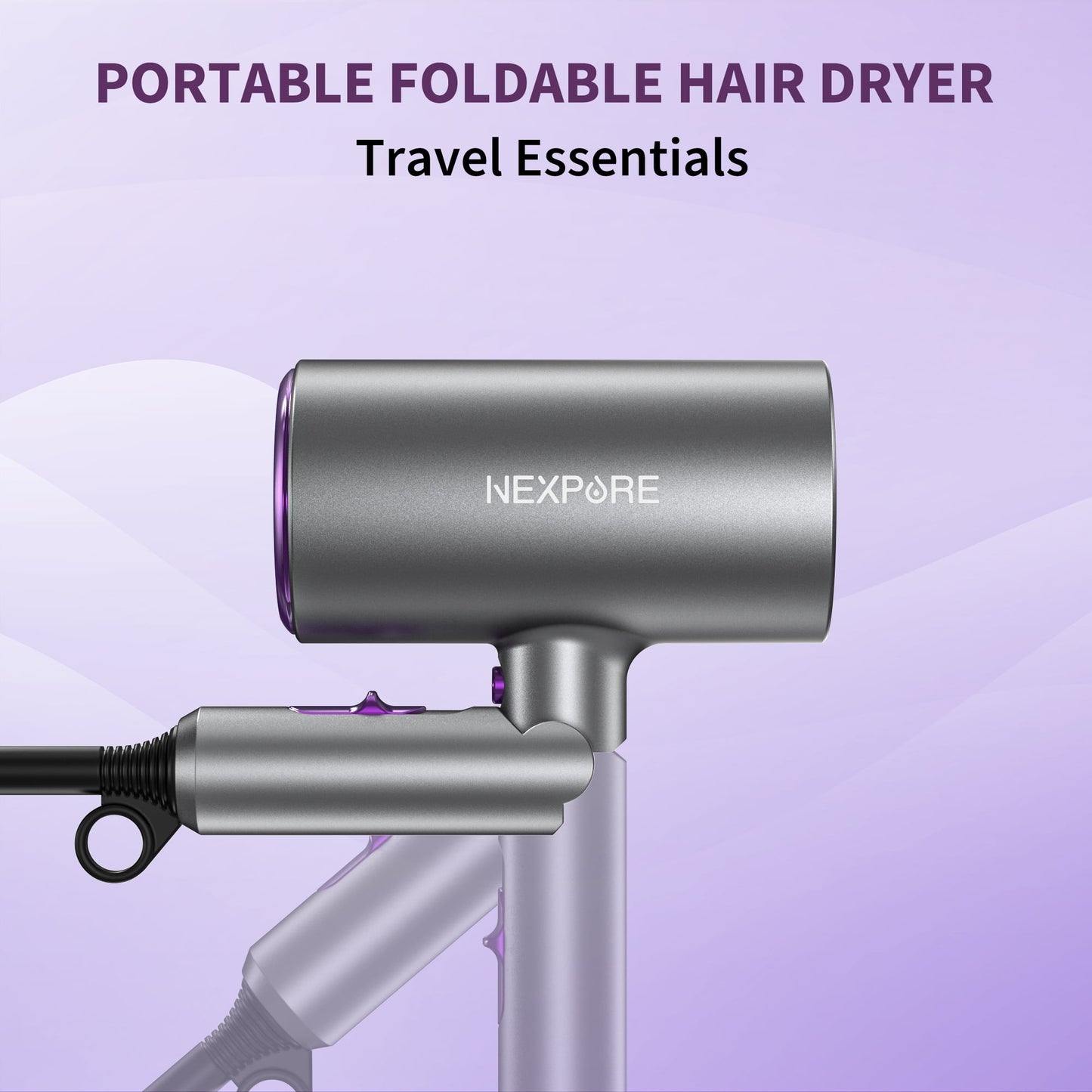NEXPURE New Upgrade Professional Ionic Hair Dryer, 2000W Powerful Blow Dryer with Diffuser and Concentrator Attachments, Suitable for Home and Travel, Purple