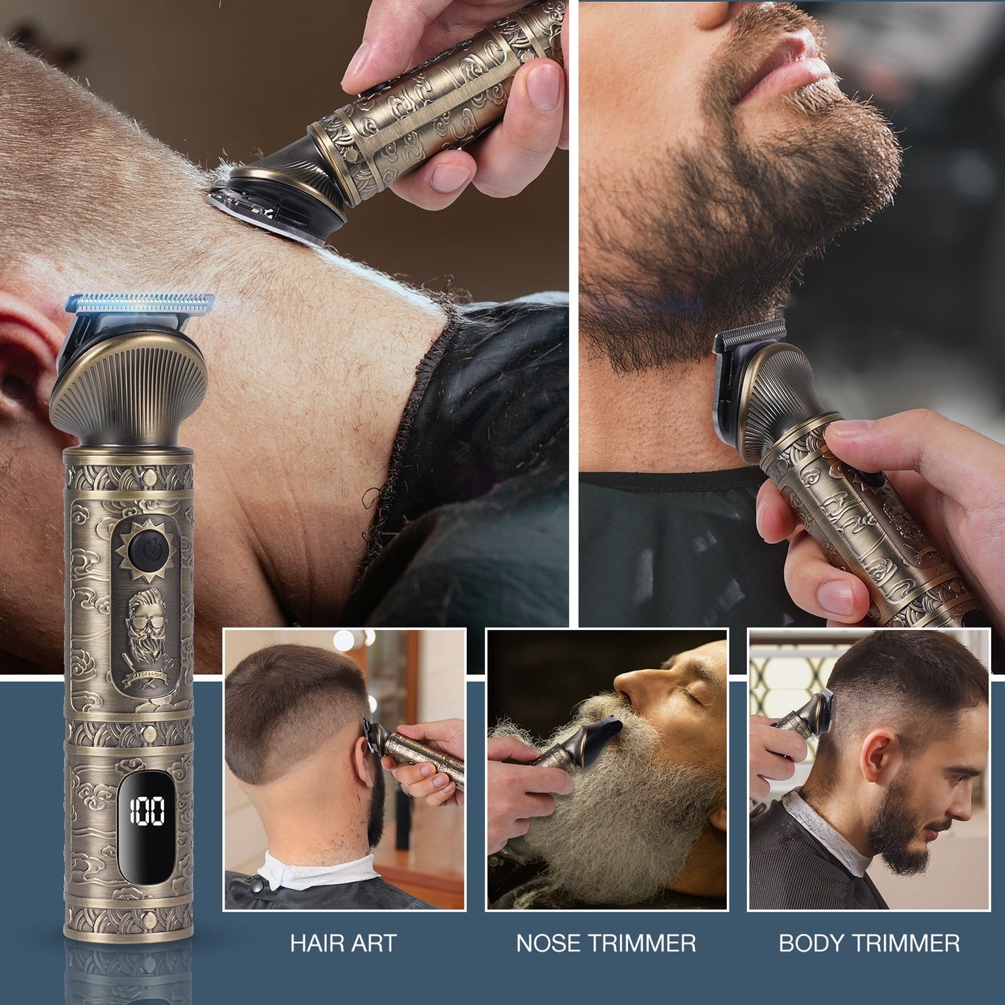 NEXPURE Beard Trimmer for Men, Electric Razor Shavers, Cordless Hair Clippers, Shaving Kit for Mustache, Body, Nose, Ear and Face, 6 in 1 Beard Grooming Kit, Gifts for Men