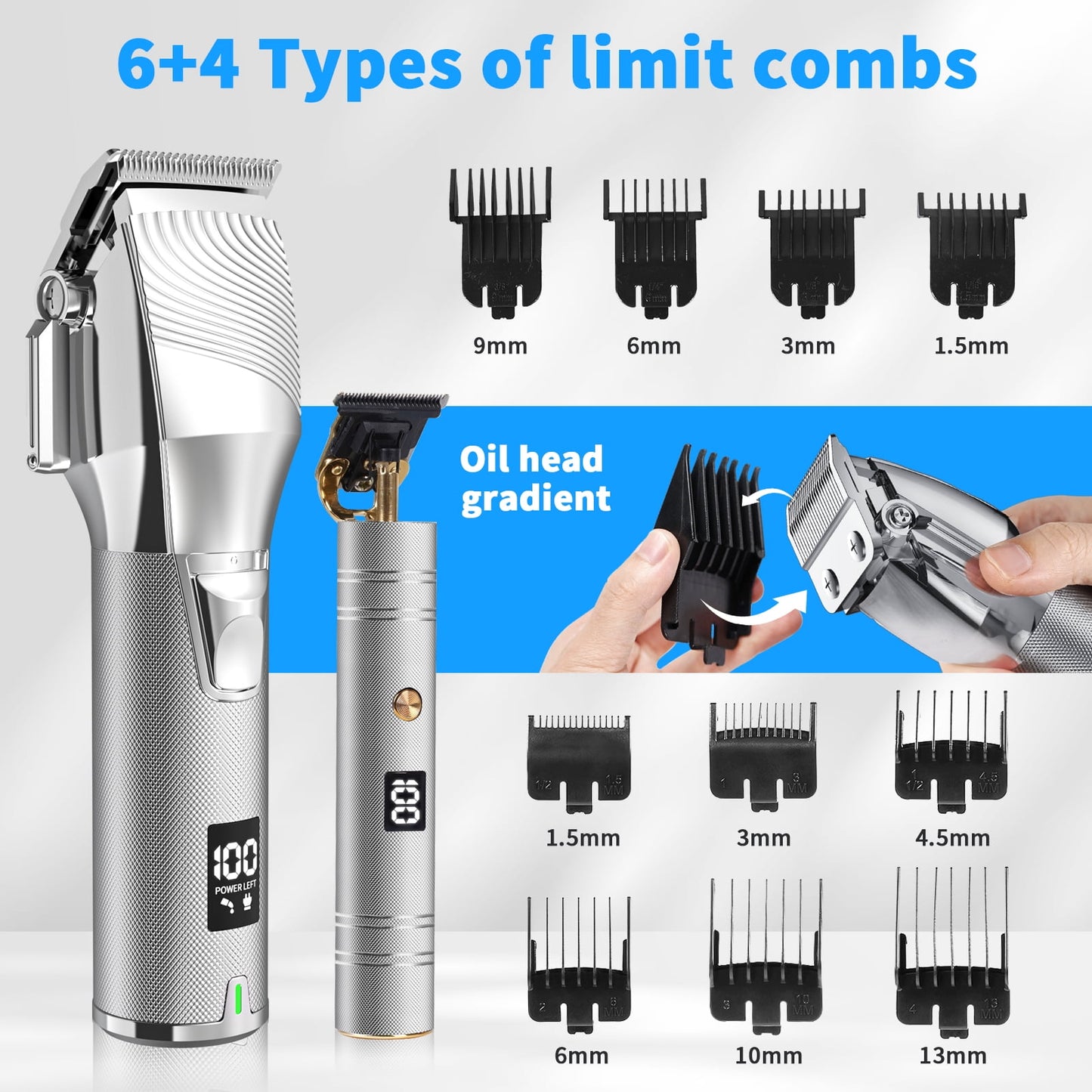 NEXPURE Hair Clippers,Cordless Beard Trimmer for Men,LCD Display Hair Clippers and Trimmer Sets,Haircut Beauty Kit for Men