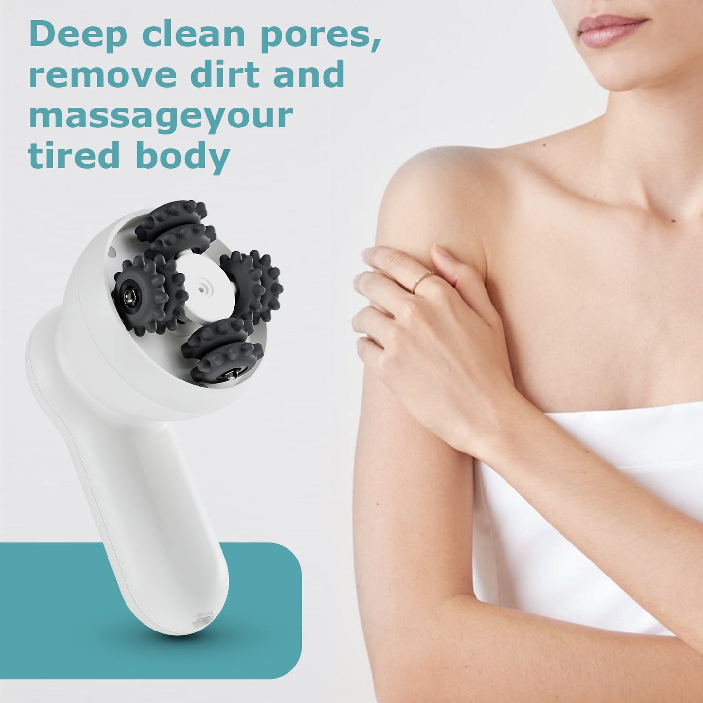NEXPURE Body Sculpting Machine, Professional Shiatsu Cellulite Massager, IPX6 Waterproof, Electric Body Brush Set for Deep Cleansing, Exfoliation, White